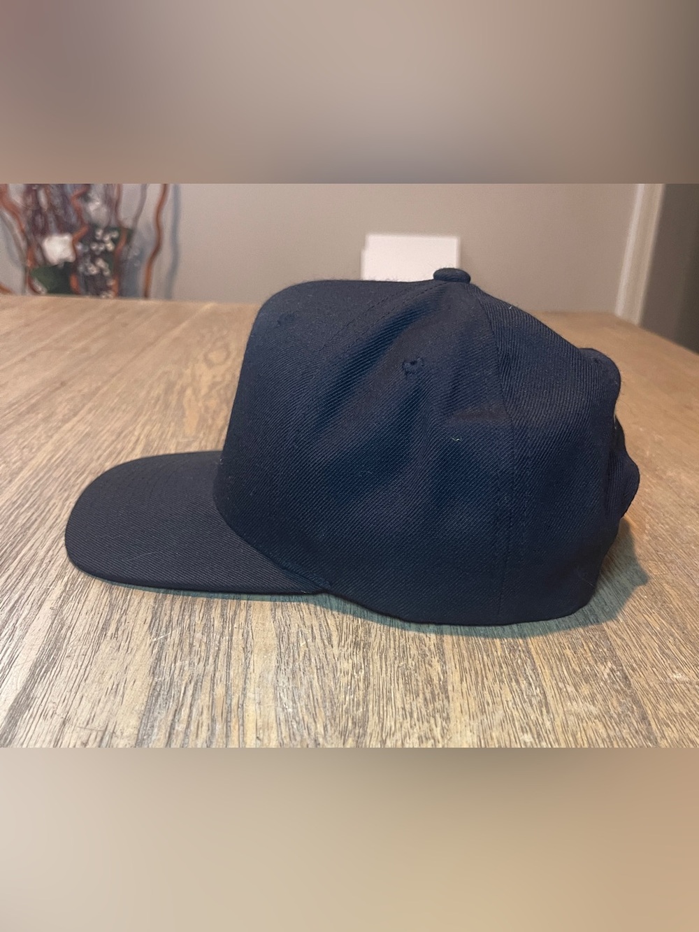 ‘Luke Records’ Fitted Black Baseball Cap with Blue & Yellow Embroidered Logo - Picture 7 of 8